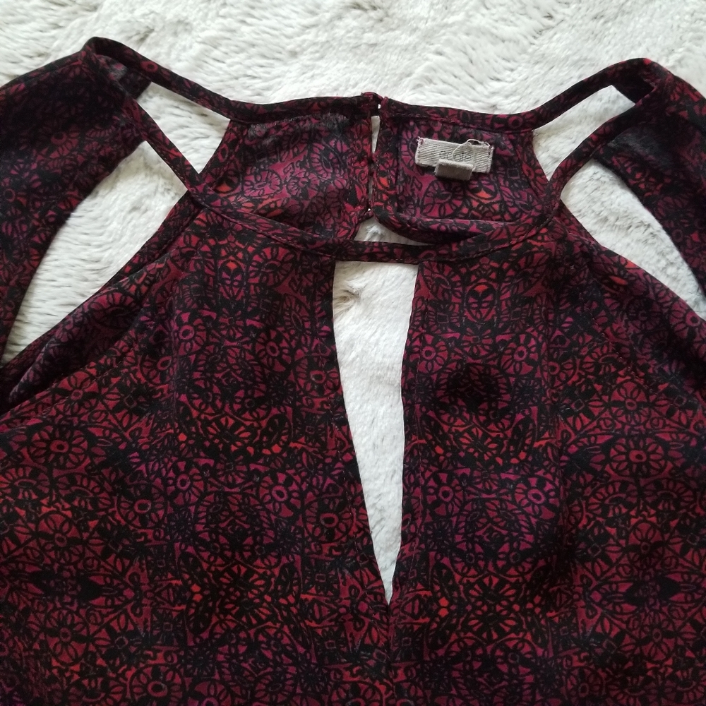 Ecote Raspberry Red Black Cut Out Collar Size S - Picture 5 of 10